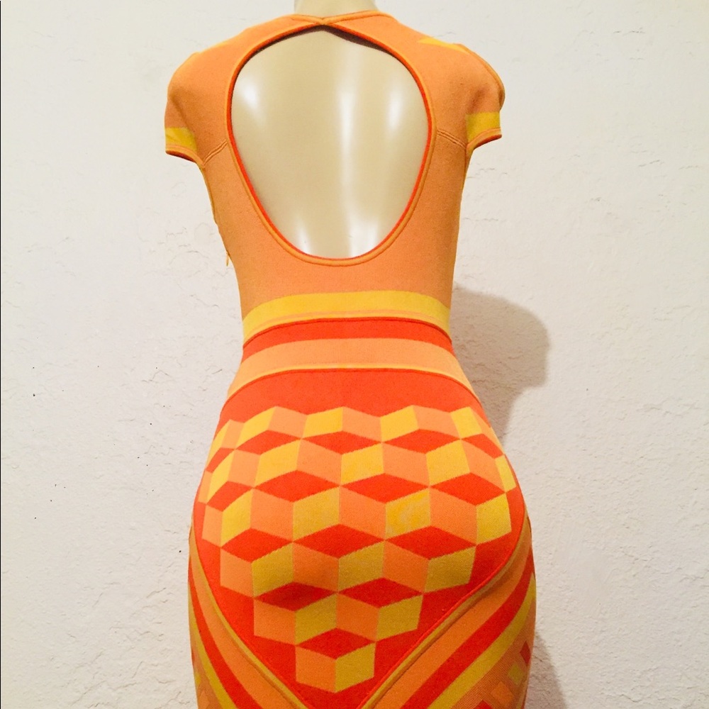 Zac Posen geometrical print bodycon fitted dress